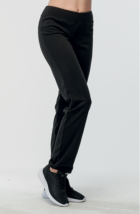 Rovné fleecové černé dámské kalhoty 380